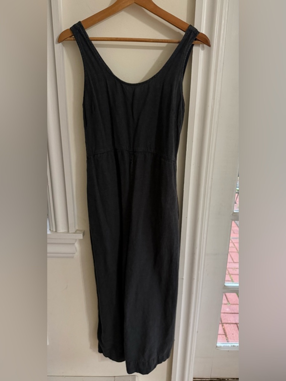 Patagonia Dark Grey Wide Leg Jumpsuit.  Side zipper. With pockets